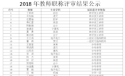关于2018年学校教师中级专业技术资格评审结果的公示